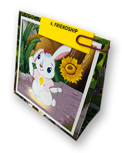 A picture of a bunny rabbit with a sunflower.