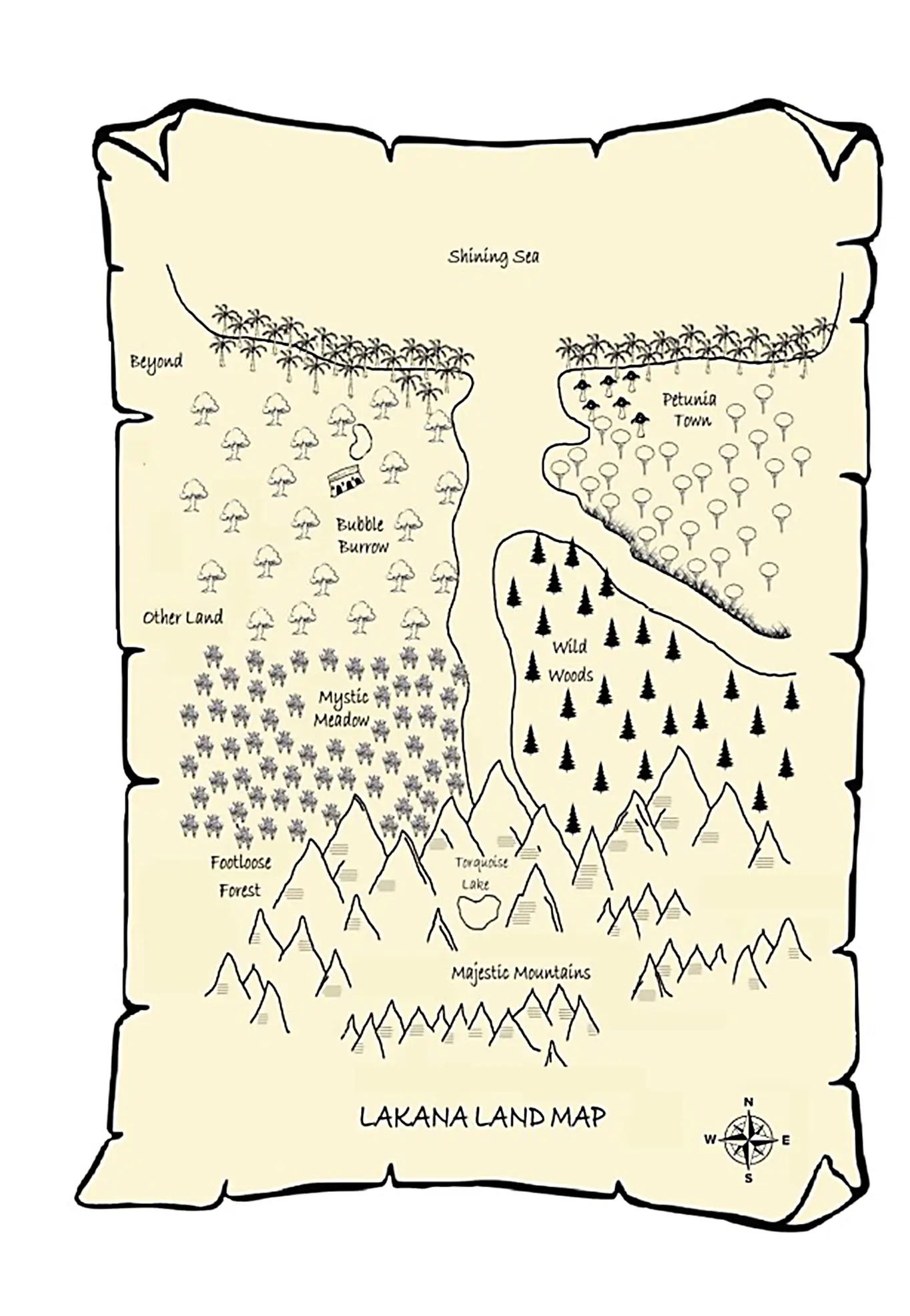 Fantasy map of Lakana Land.